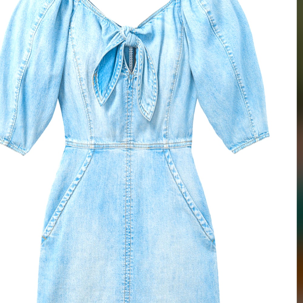 LA VIE DRAPEY DENIM DRESS